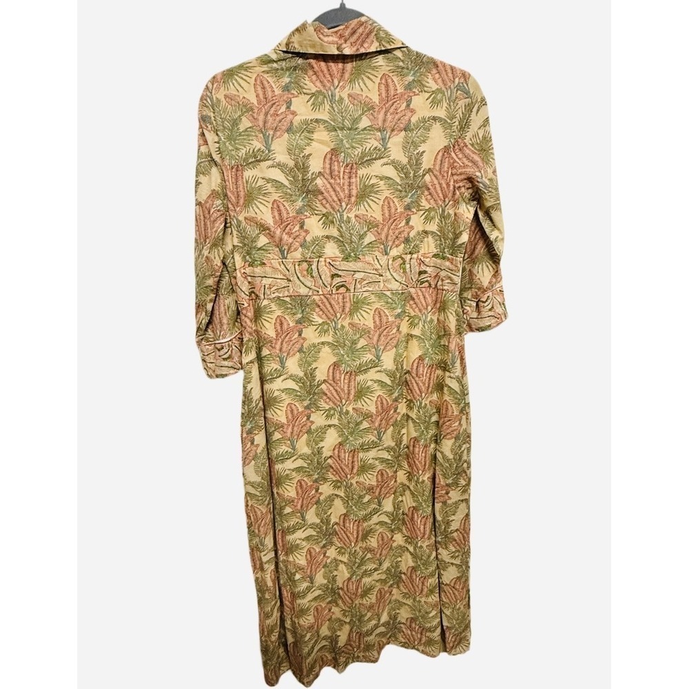 Victoria Dunn Button Down Midi Shirt Dress Peach Colored Floral Size Small NWT - Picture 4 of 6